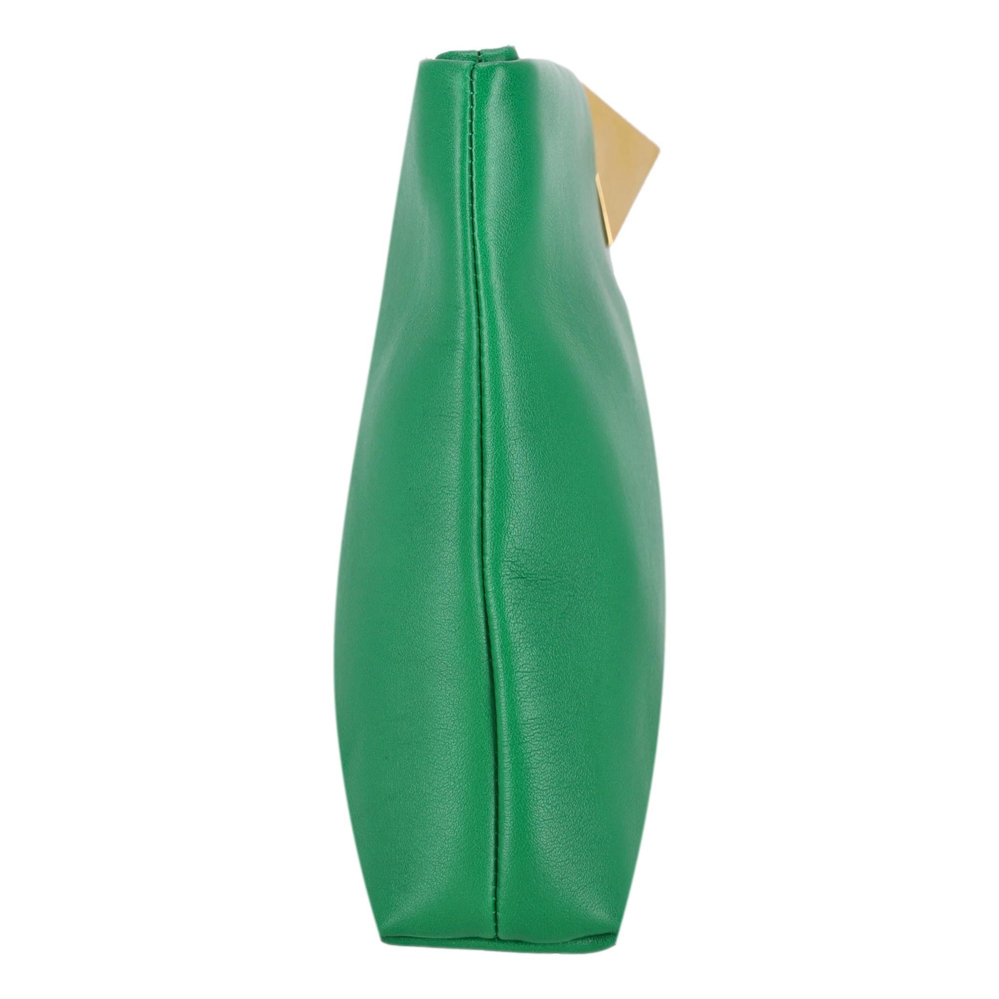 Blue Valentino One Stud Leather Clutch Bag For Sale