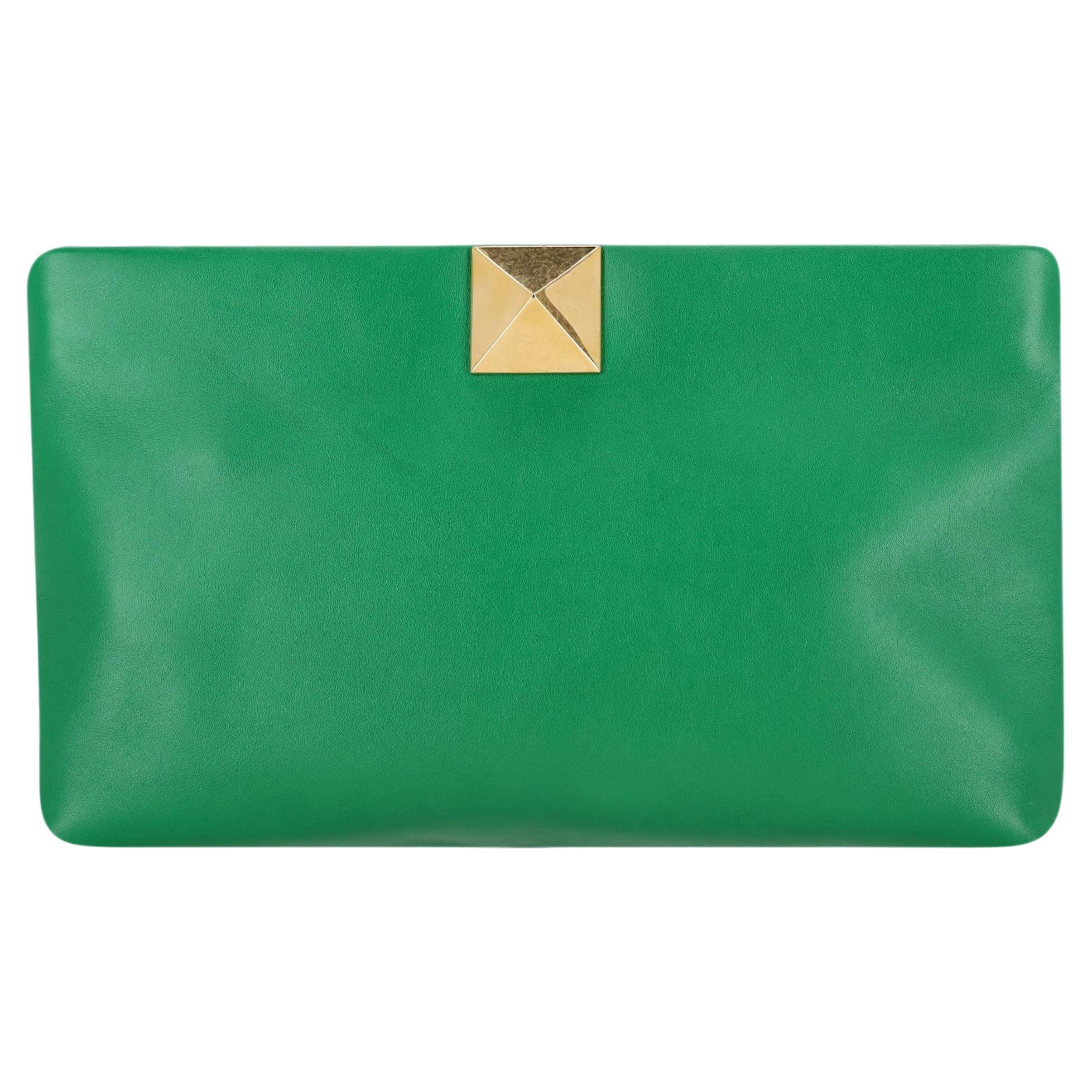 Valentino One Stud Leather Clutch Bag For Sale