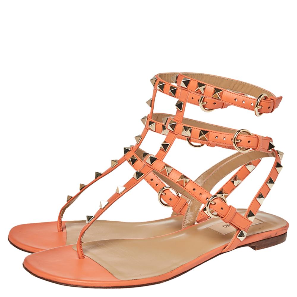 orange flat sandals