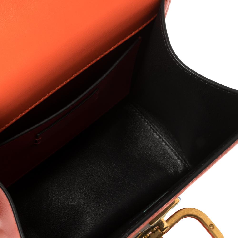 Valentino Orange Leather Small VSling Crossbody Bag In Excellent Condition In Dubai, Al Qouz 2