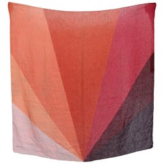 Valentino Orange Pink Silk Linen Scarf