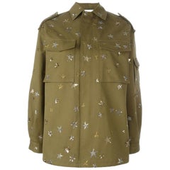Valentino Oversized Sequin-Embellished Cotton-Twill Jacket
