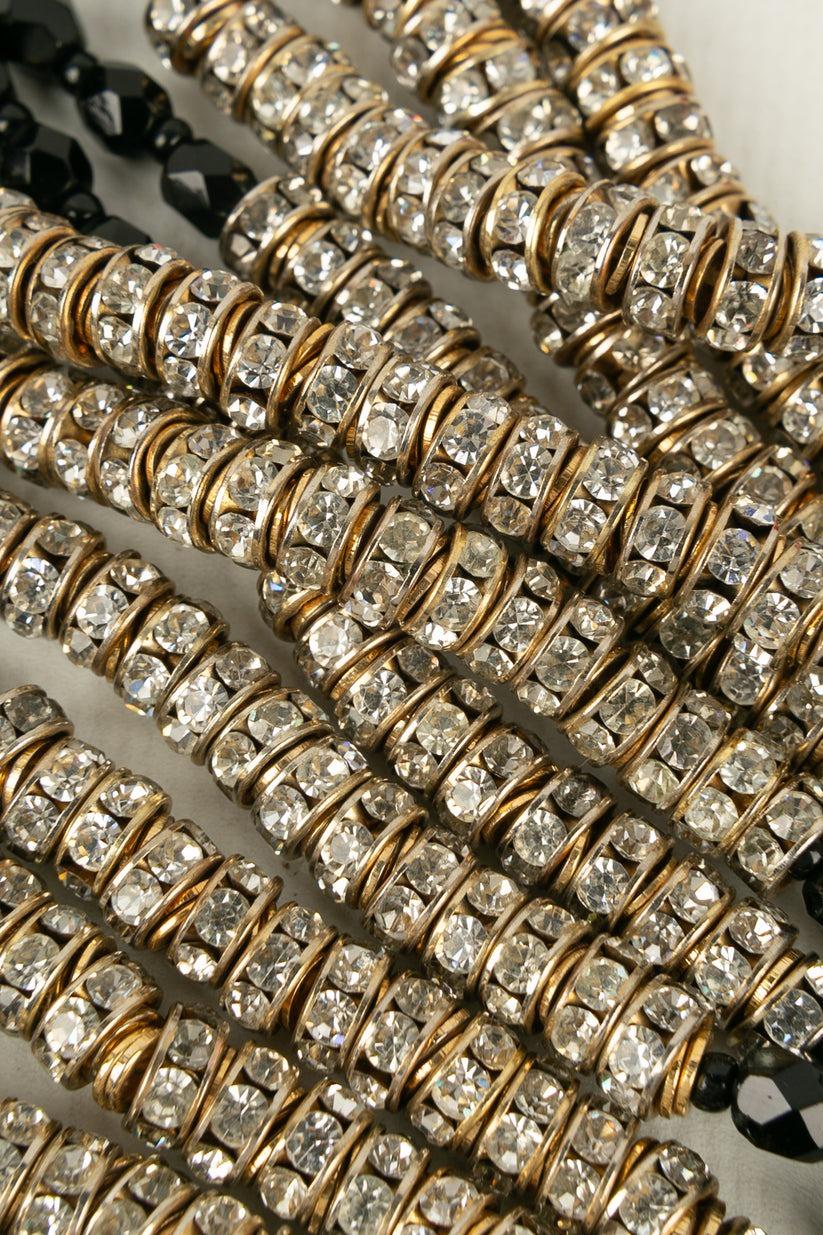 Valentino paire de bracelets haute couture en perles noires Pour femmes en vente