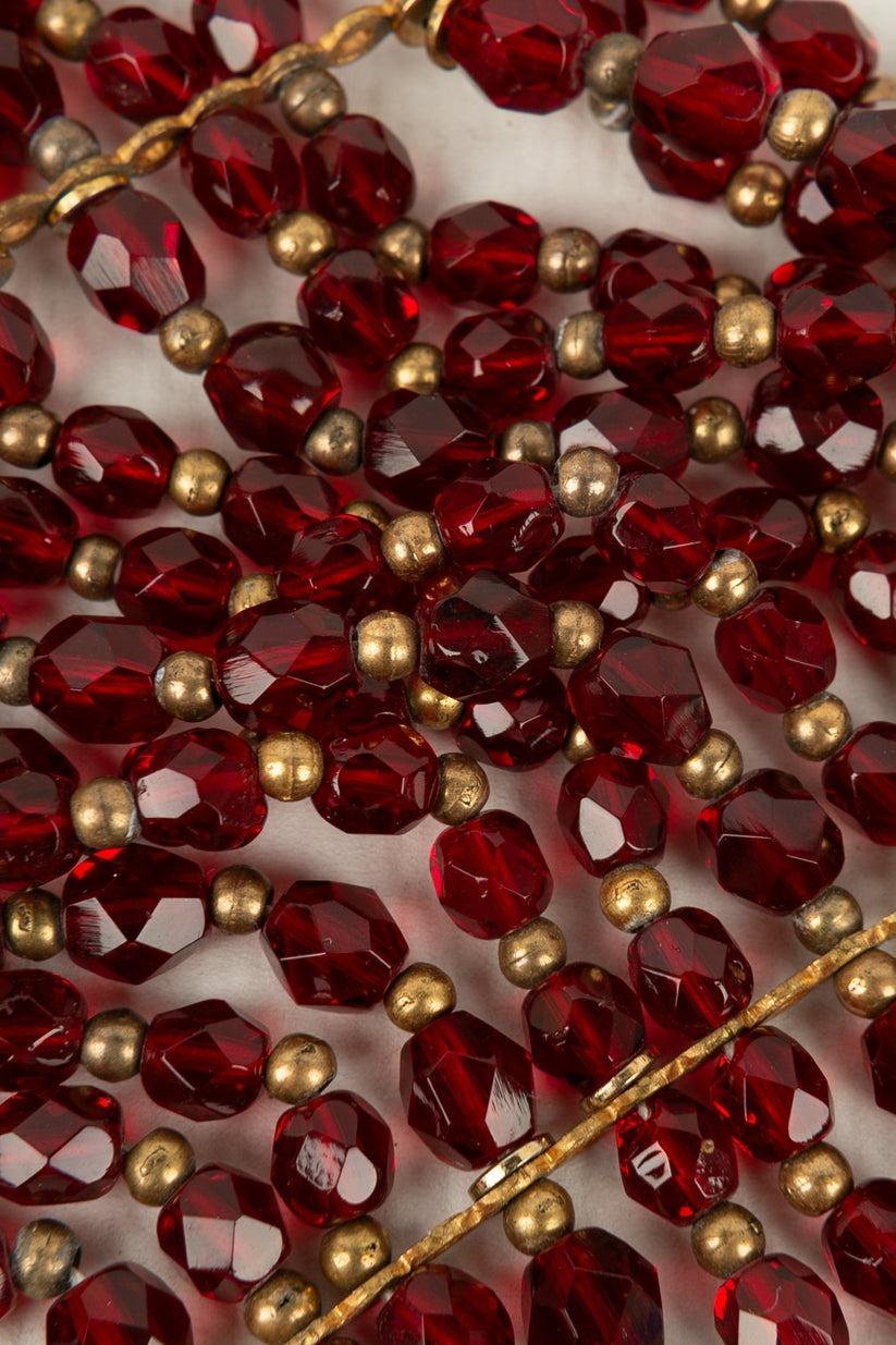 Valentino Paar Armbänder Haute Couture in roten Perlen im Zustand „Hervorragend“ im Angebot in SAINT-OUEN-SUR-SEINE, FR