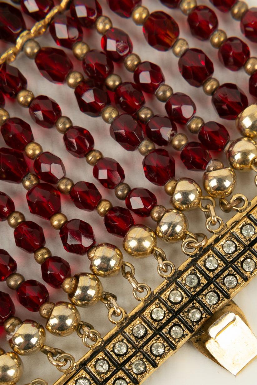 Valentino Paar Armbänder Haute Couture in roten Perlen Damen im Angebot