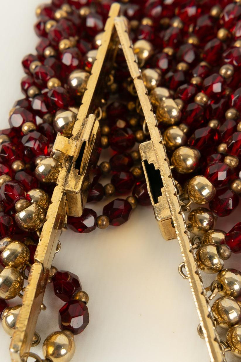 Valentino Paar Armbänder Haute Couture in roten Perlen im Angebot 2