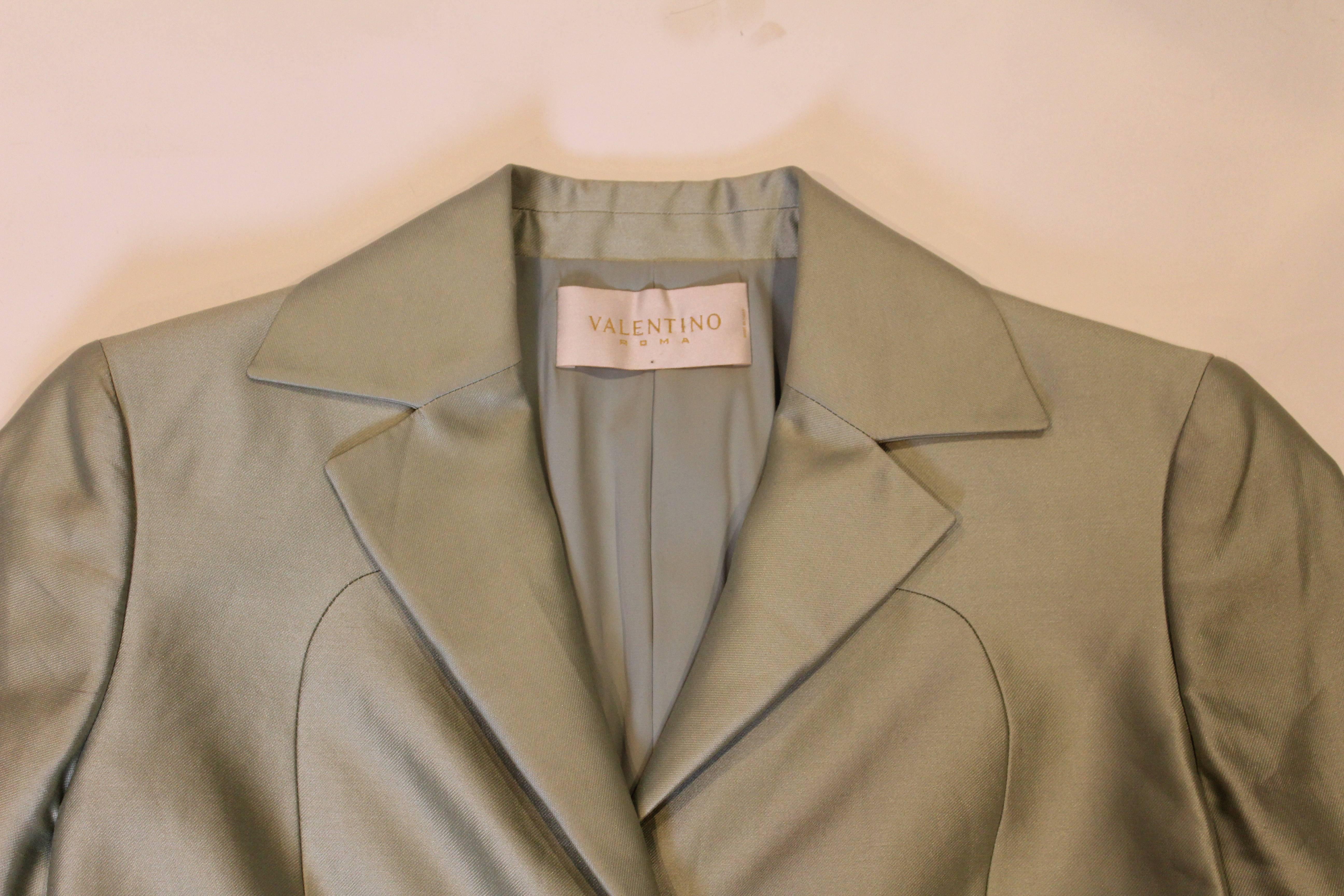 Women's Valentino Pale Green Silk Cotton Jacket