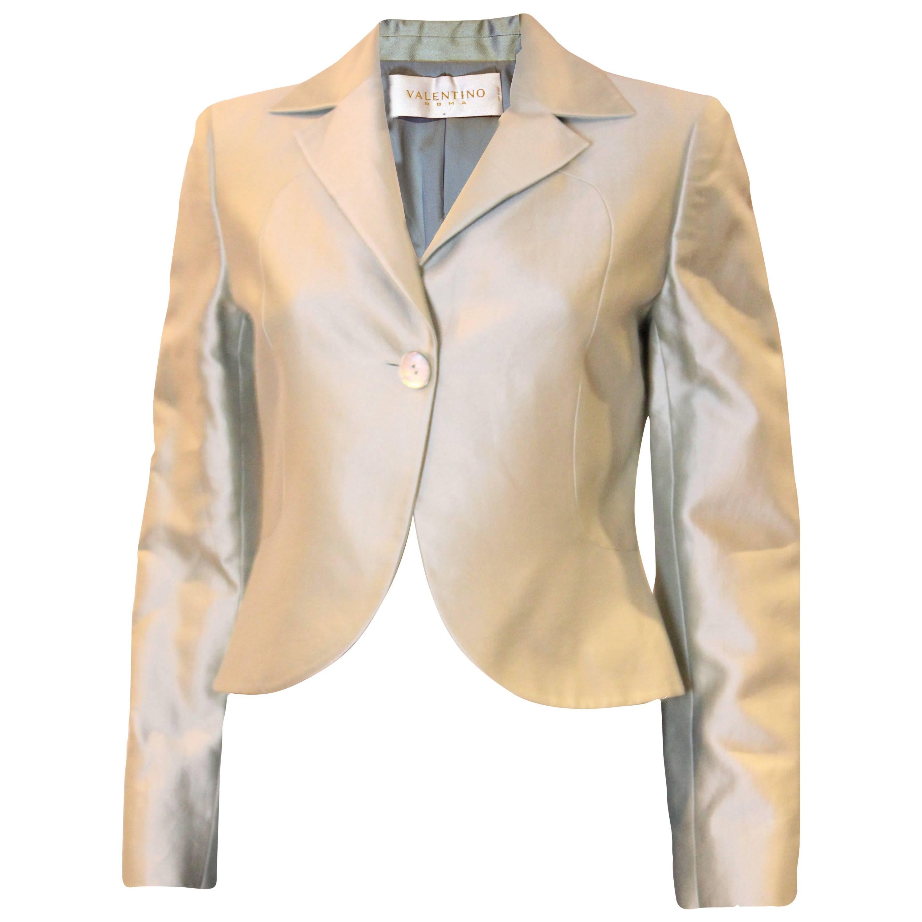 Valentino Pale Green Silk Cotton Jacket