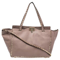 Valentino Pale Pink Leather Medium Rockstud Tote