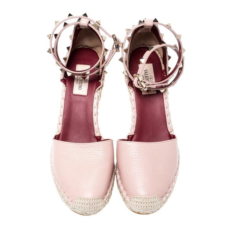 VALENTINO 26S ESPADRILLE SHOES IN WHITE CALFSKIN