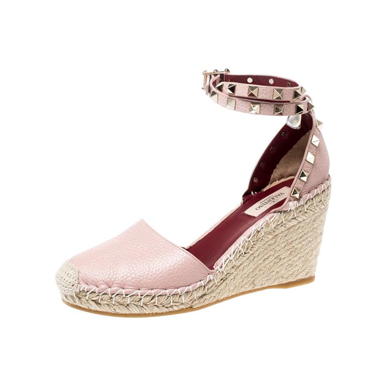pale pink wedge espadrilles