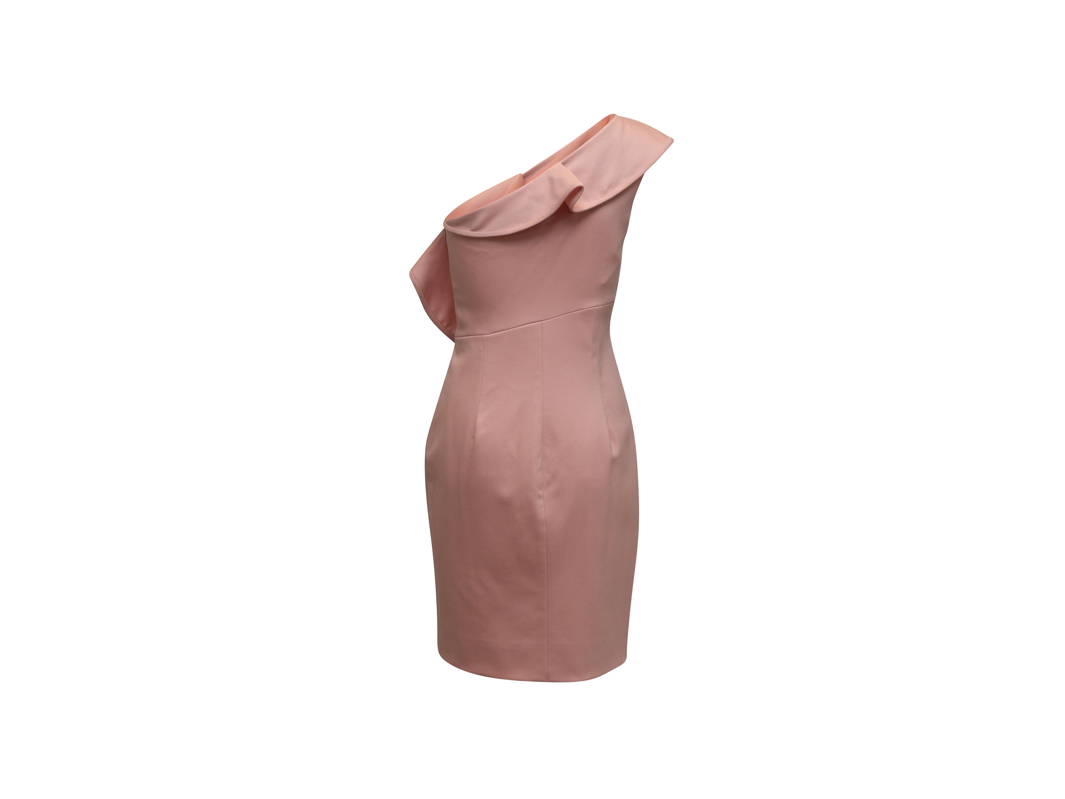 Women's Valentino Pale Pink Technocouture Virgin Wool One-Shoulder Dress