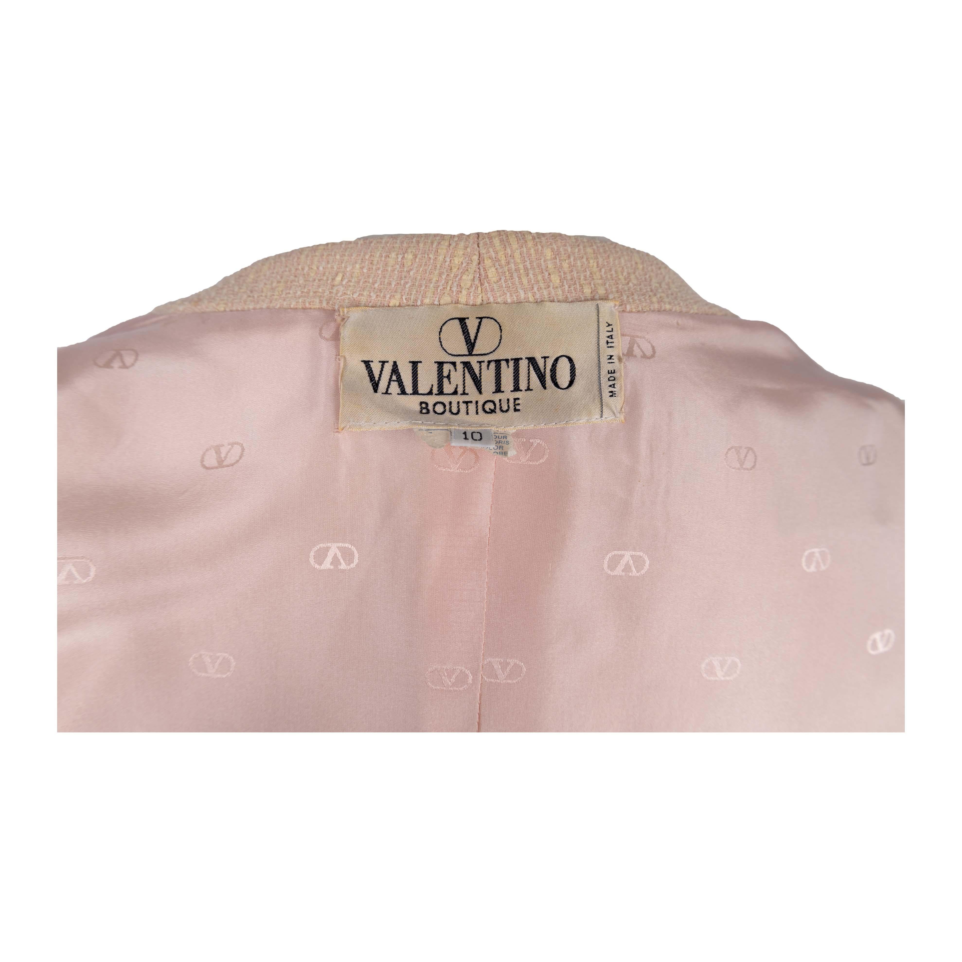 Valentino Pale Pink Wool Jacket - '80s For Sale 1