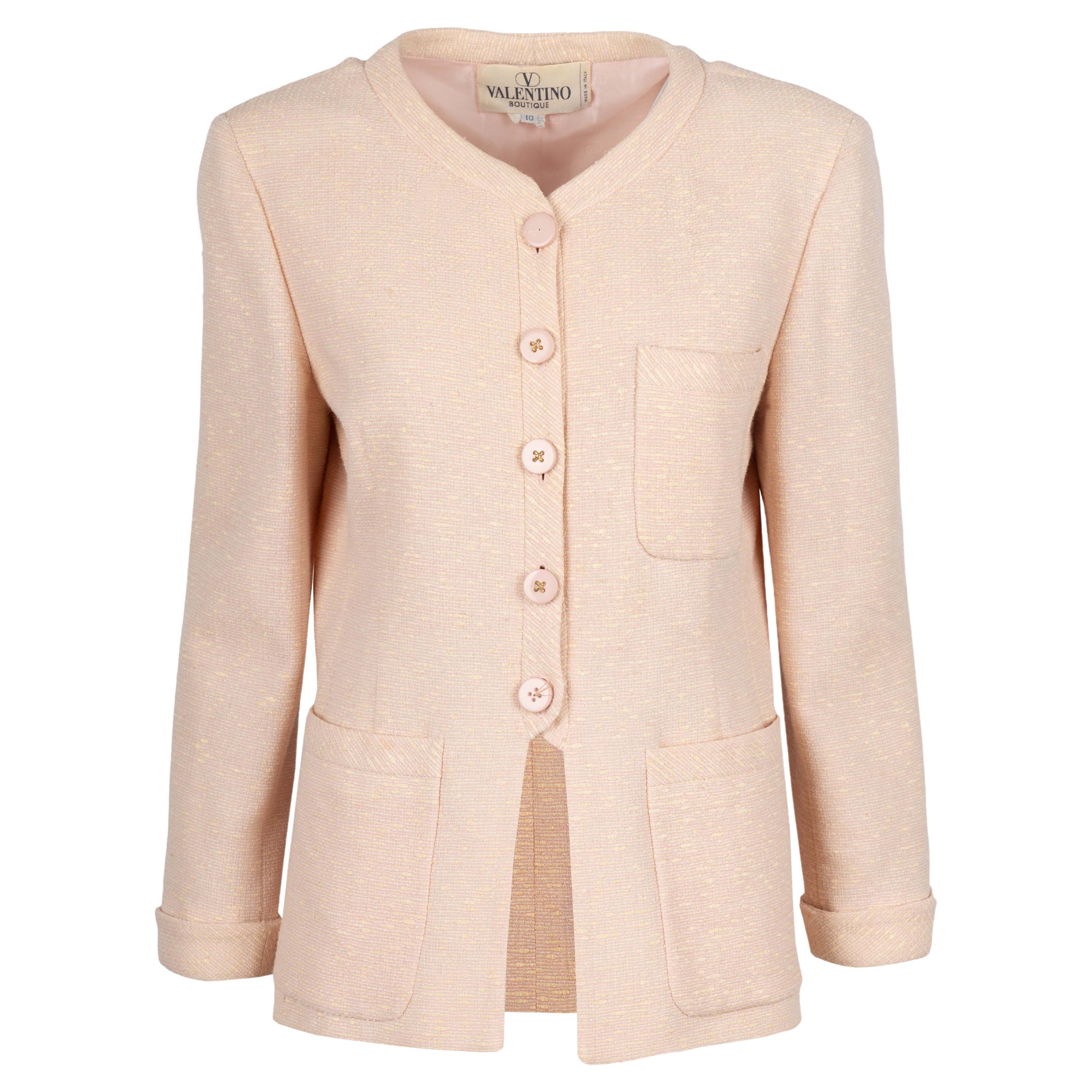 Valentino Pale Pink Wool Jacket - '80s For Sale