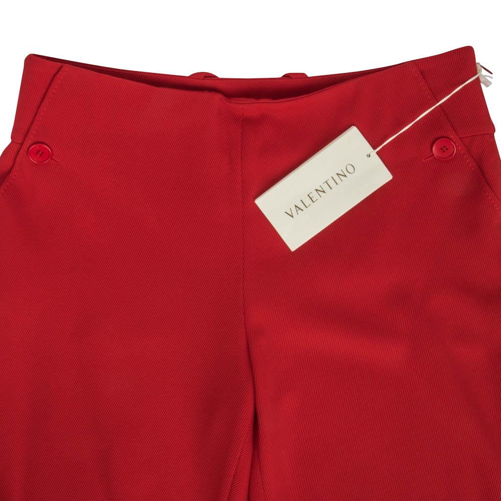 Valentino Pant Signature Red Full Leg Flat Front Trouser New 8 4