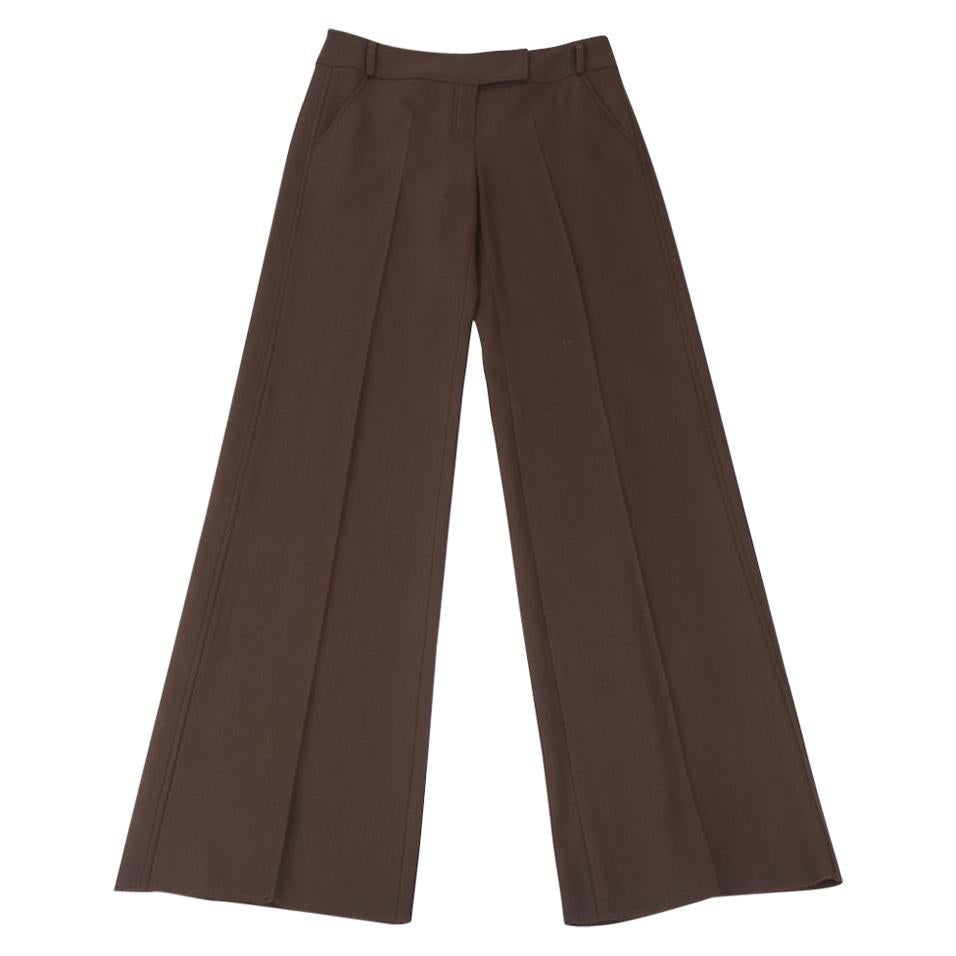 Valentino Pant Subtle Side Stitch Detail Brown 8 New