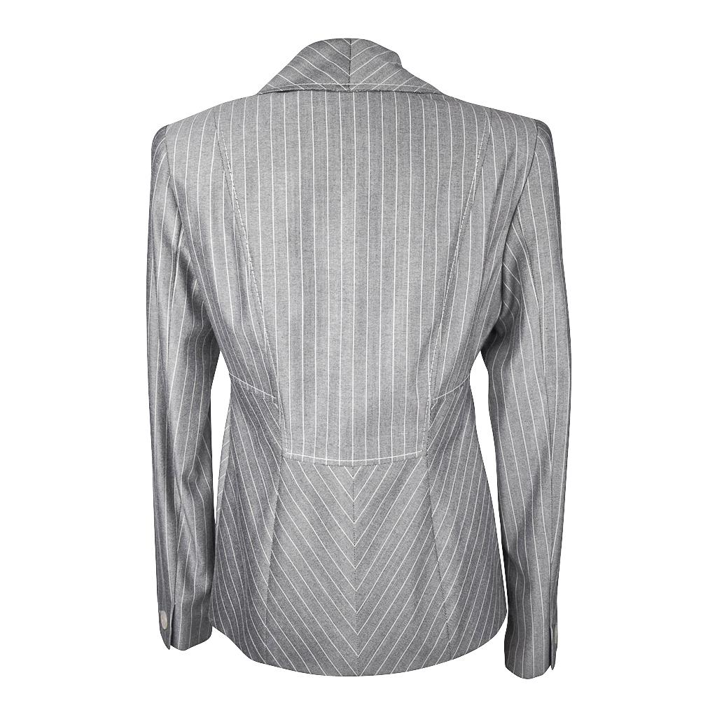 Valentino Pant Suit Gray / White Pinstripe Year Round Fabric 42 / 8 8
