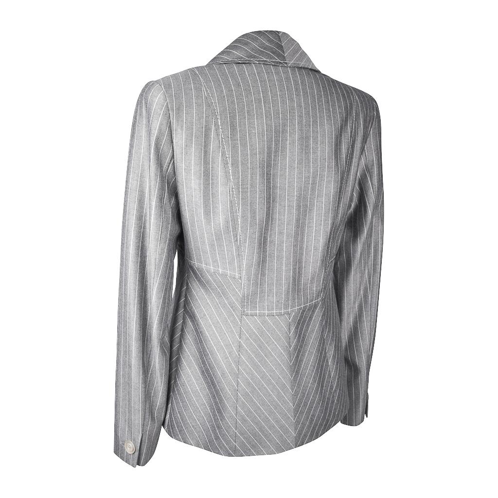 Valentino Pant Suit Gray / White Pinstripe Year Round Fabric 42 / 8 9