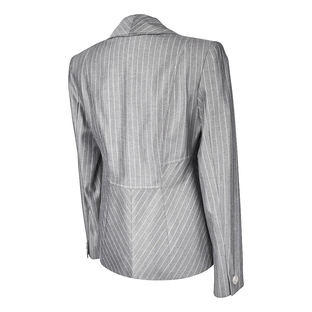 Valentino Pant Suit Gray / White Pinstripe Year Round Fabric 42 / 8 10