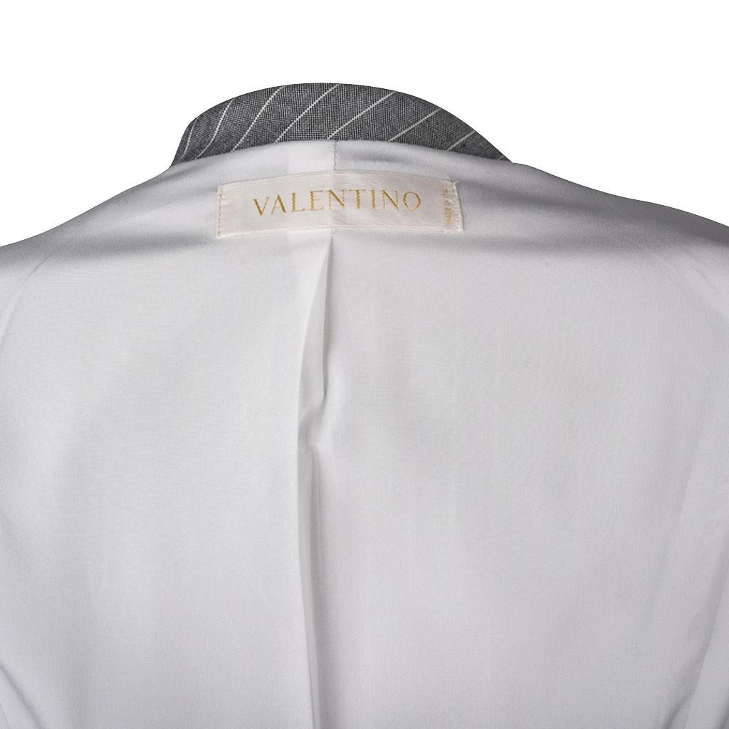 Valentino Pant Suit Gray / White Pinstripe Year Round Fabric 42 / 8 12