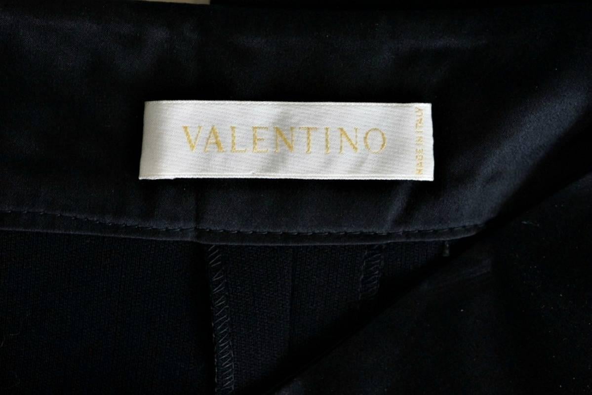 Valentino Pant Signature Silk Bow Accent Full Leg Trouser  8 1