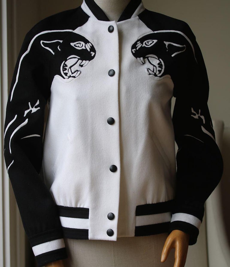 Vær opmærksom på gryde udstilling Valentino Panther-Intarsia Wool Bomber Jacket For Sale at 1stDibs | black  panther party bomber jacket, black panther party jacket, valentino bomber