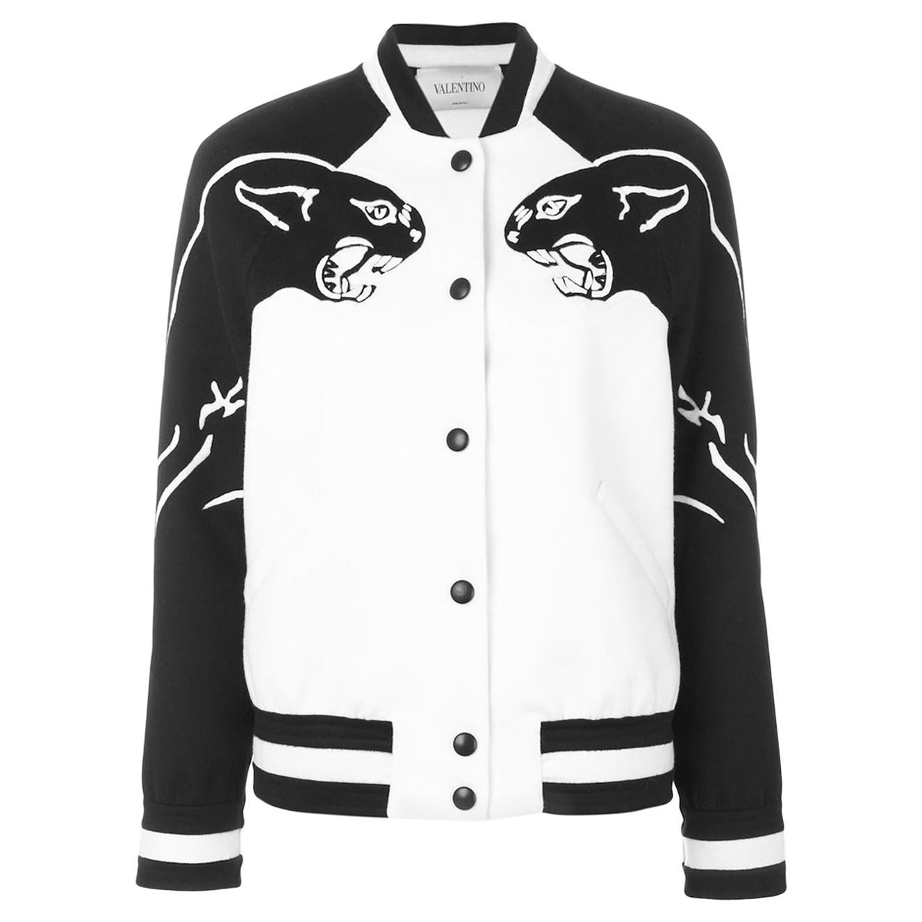 Valentino Panther Wool Bomber Jacket  For Sale