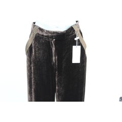 Valentino Pants Brown Silk and Viscose Italian Palazzo Trousers, 1990s