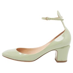 Valentino Pastel Green Patent Leather Tango Ankle-Strap Pumps Size 40