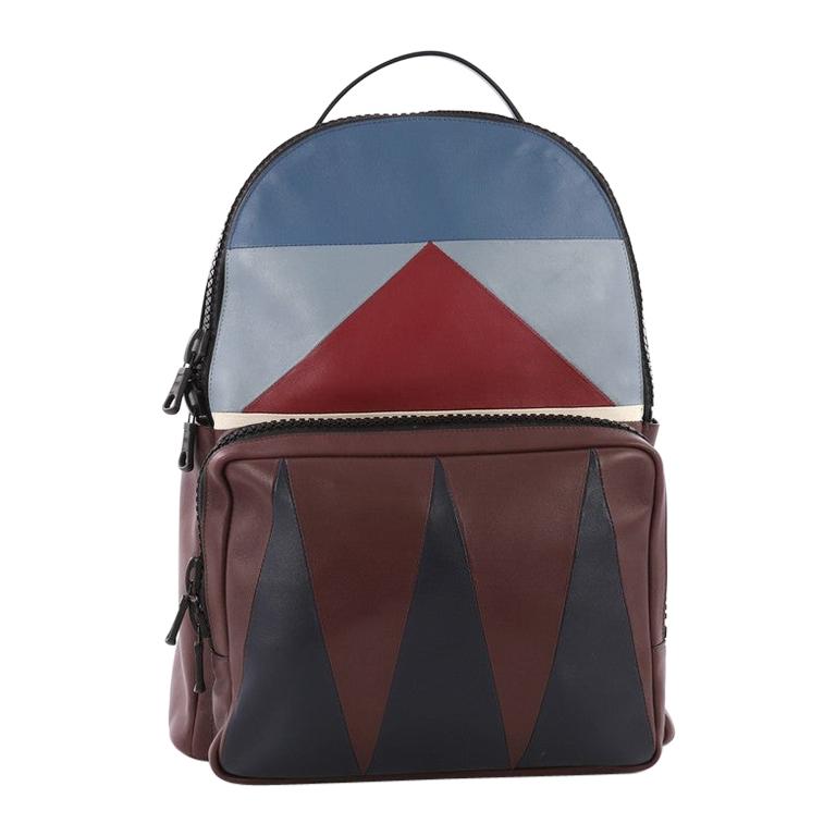 leather patchwork backpack