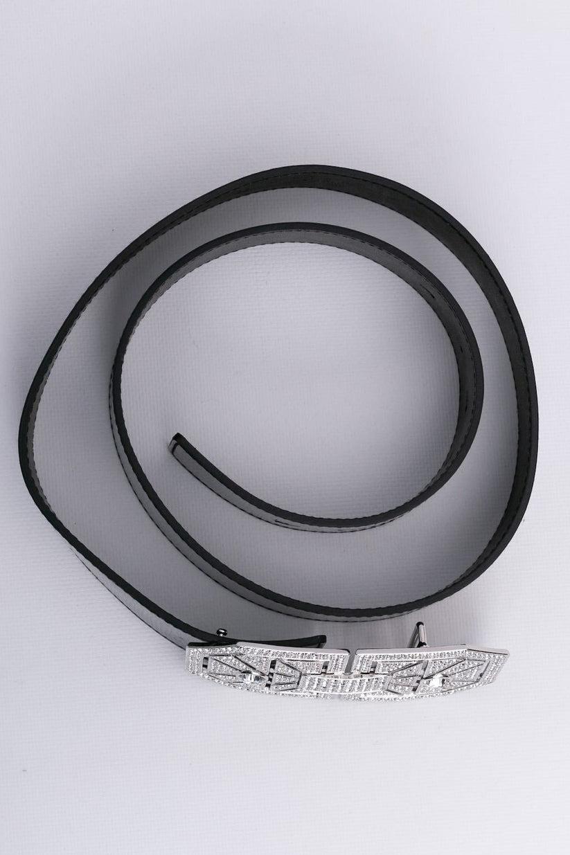 Women's Valentino Patent Leather Belt with Rhinestones