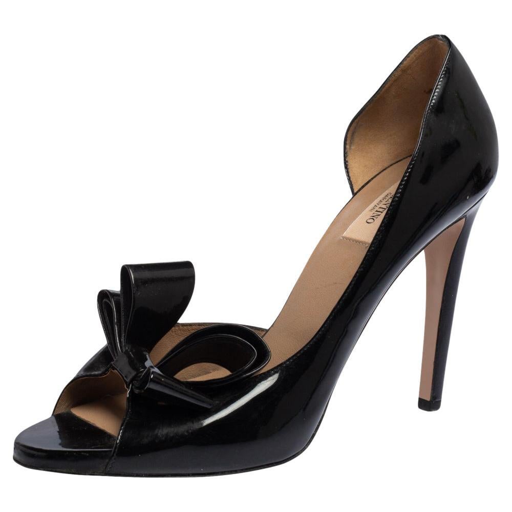 Valentino Patent Leather D
Orsay Couture Bow Peep Toe Platform Pumps Size 41