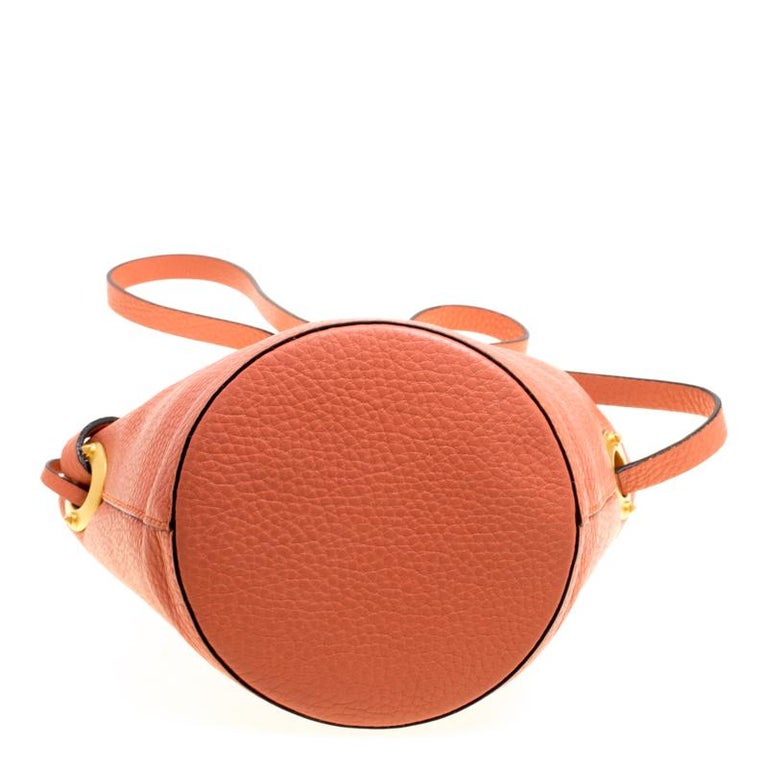 Valentino Peach Leather Eye On You Bucket Shoulder Bag For Sale at 1stDibs