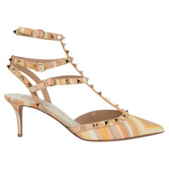 VALENTINO - Sandales en cuir pêche - NATIVE COUTURE 1975 - RockSTUD 65 - Chaussures 42