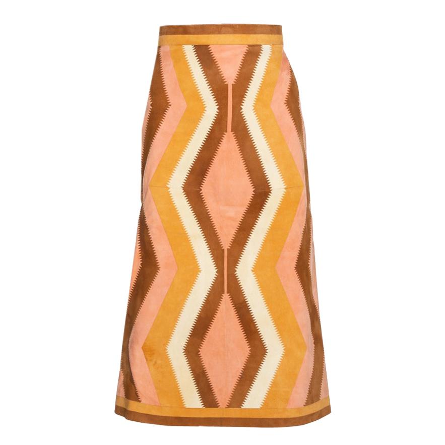 suede patchwork skirt