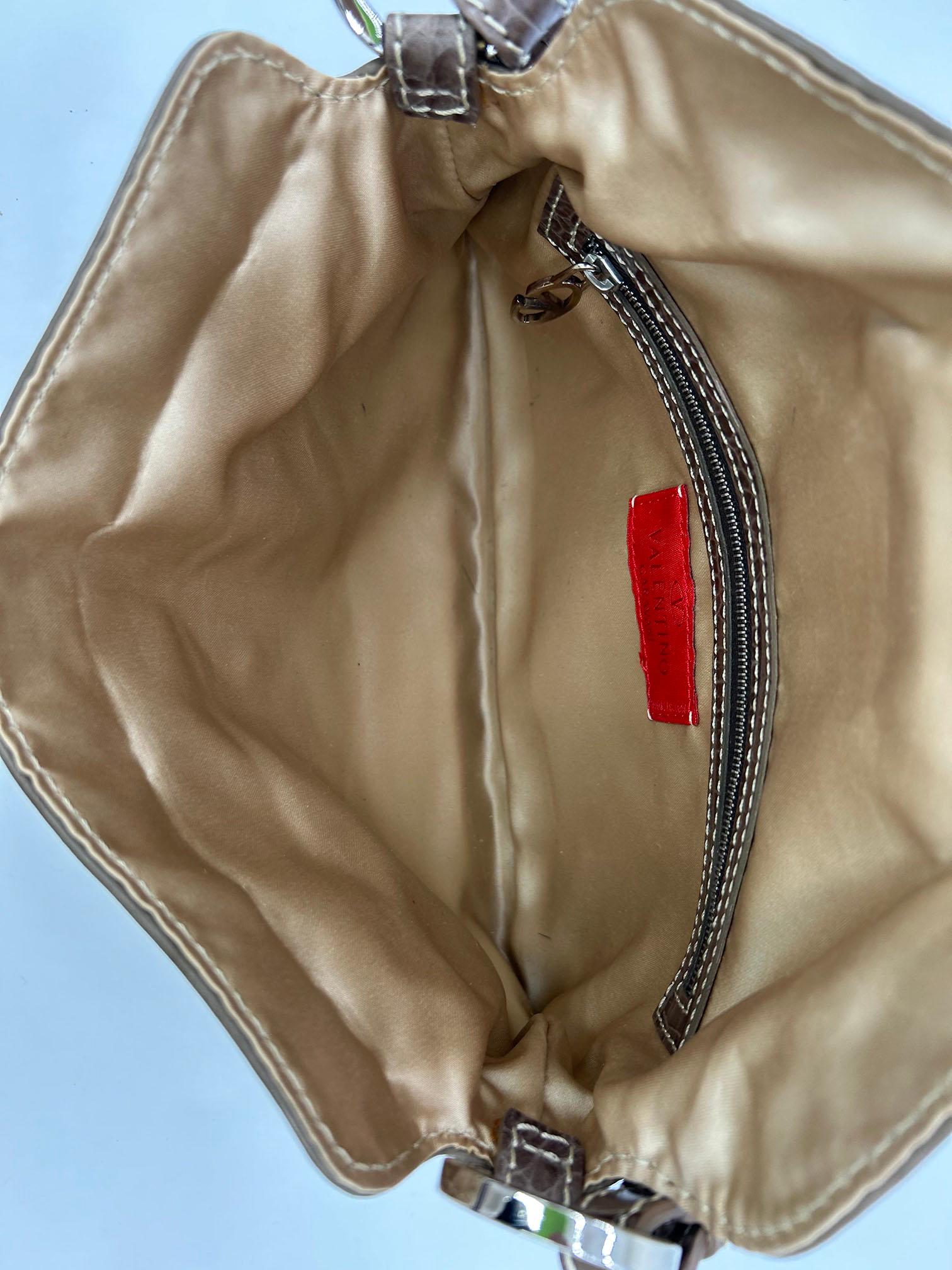Valentino Pearl Beaded Leather Crystal Shoulder Baguette For Sale 6