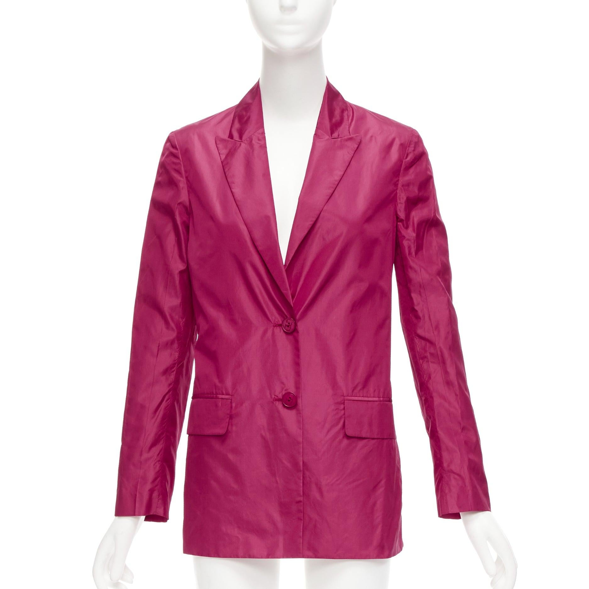 Pink VALENTINO Piccioli 100% silk raspberry pink cinched waist casual blazer IT36 XXS For Sale