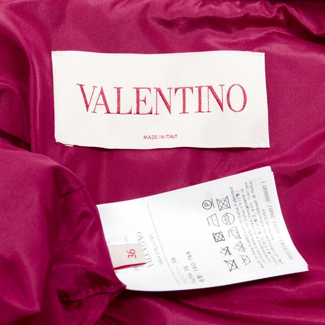 VALENTINO Piccioli 100% silk raspberry pink cinched waist casual blazer IT36 XXS For Sale 5