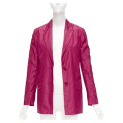 VALENTINO Piccioli 100% silk raspberry pink cinched waist casual blazer IT36 XXS