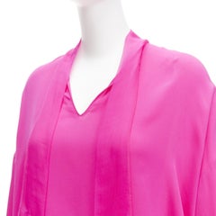 ENTINO Piccioli 2022 Laufsteg Rosa PP 100% Seidenkrawatte entspannte Bluse IT38 XS