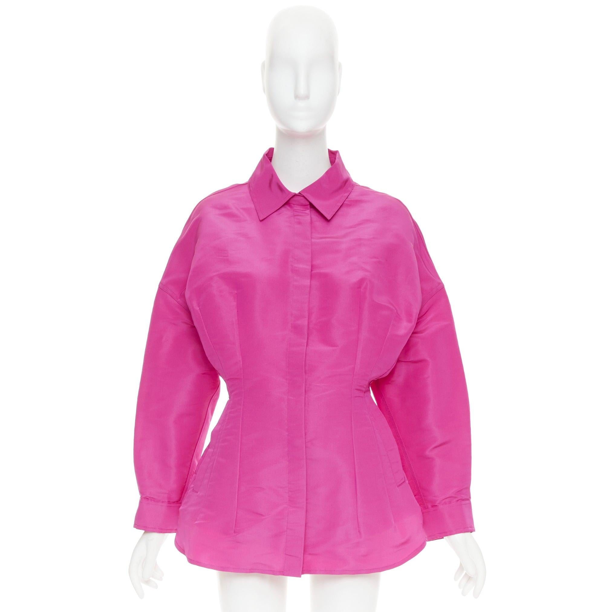 VALENTINO Pier Paolo Piccioili 2022 seda moaré PP seda mini vestido camisero IT38 XS en venta 6