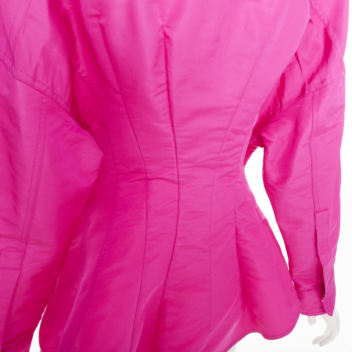 VALENTINO Pier Paolo Piccioili 2022 seda moaré PP seda mini vestido camisero IT38 XS Rosa en venta