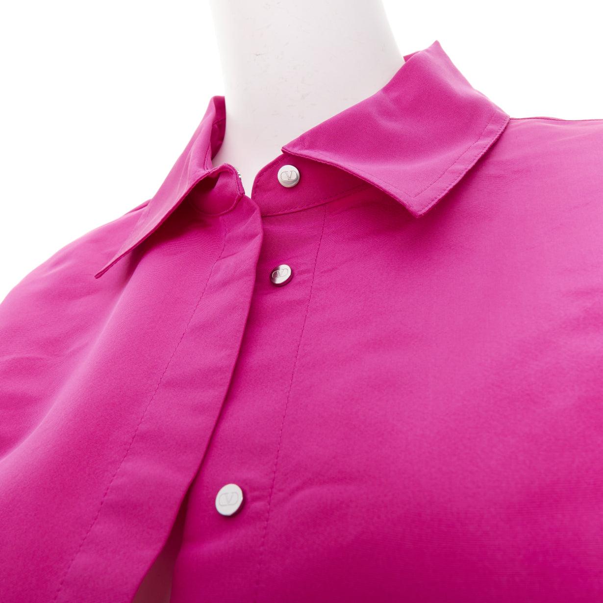 VALENTINO Pier Paolo Piccioili 2022 seda moaré PP seda mini vestido camisero IT38 XS en venta 4