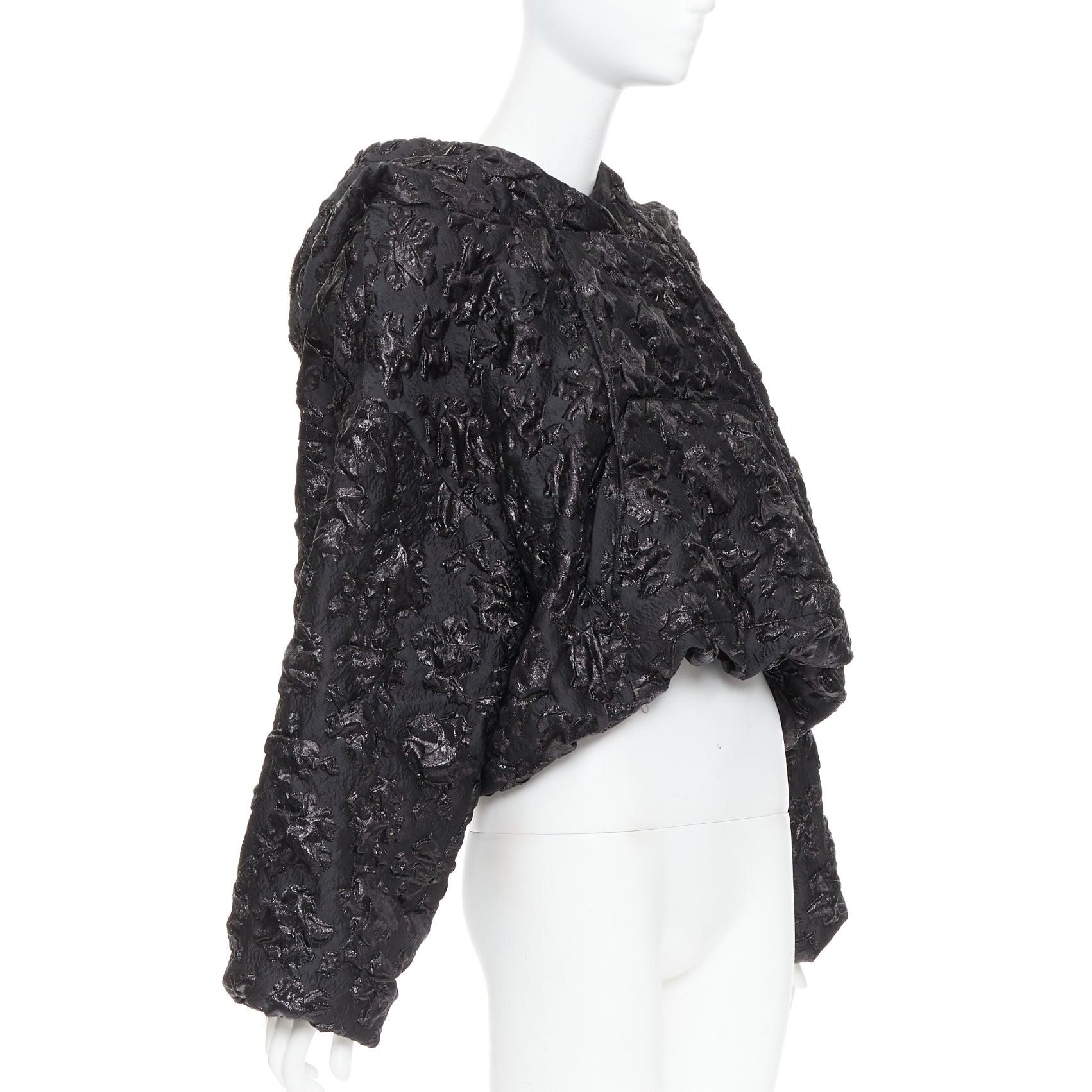 VALENTINO Pier Paolo Piccioli 2022 floraler 3D-Jacquard-Kapuzenpullover IT42 M (Schwarz) im Angebot