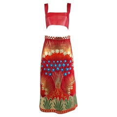 Valentino Pierpaolo Piccioli Prefall 2016 – Set aus rotem Leder mit Vulkan-Motiv