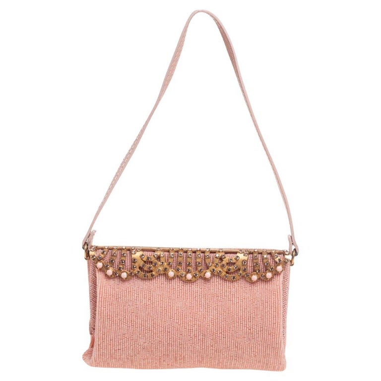 Valentino Pink Beaded Crystal Embellished Shoulder Bag at 1stDibs