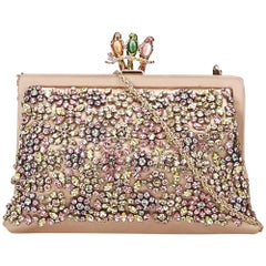 Valentino Pink Beaded Satin Chain Frame Bag