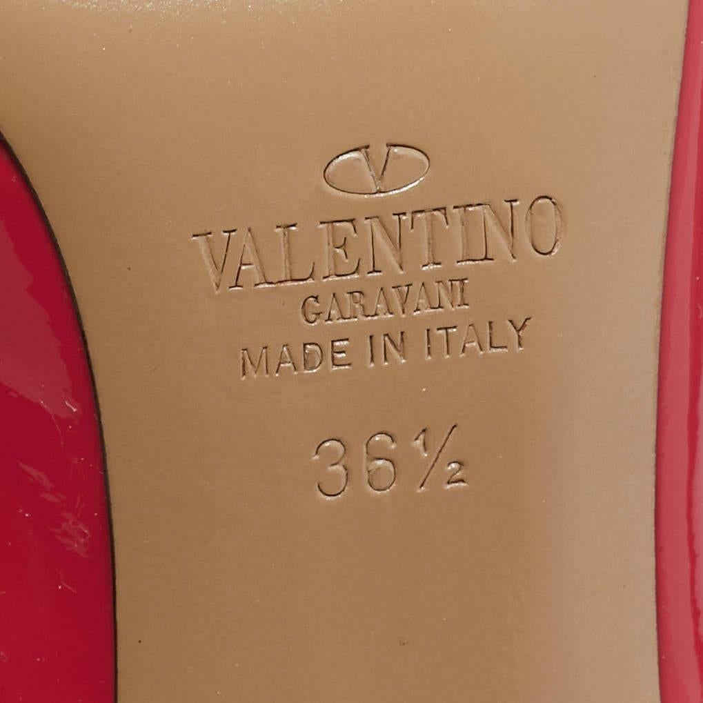 Valentino escarpins Rockstud rose/beige en cuir verni et cuir verni, taille 36,5 3
