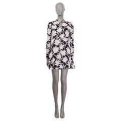VALENTINO pink black silk 2018 RHODODENDRON KEYHOLE MINI Dress 38 XS