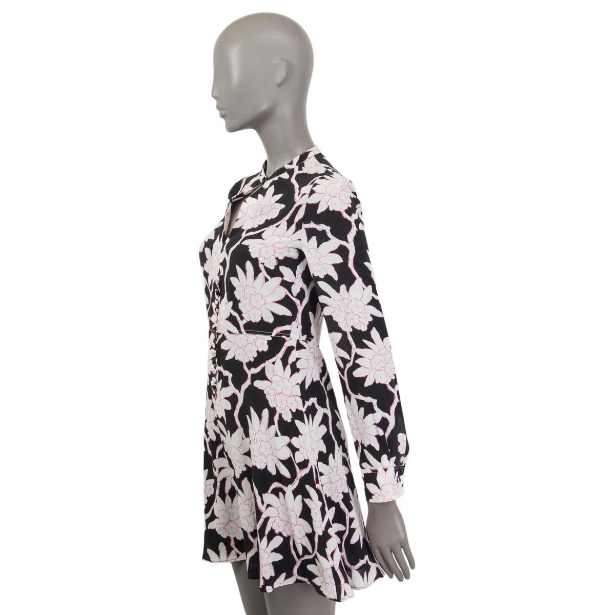 black and white aztec print trim long sleeve mini dress